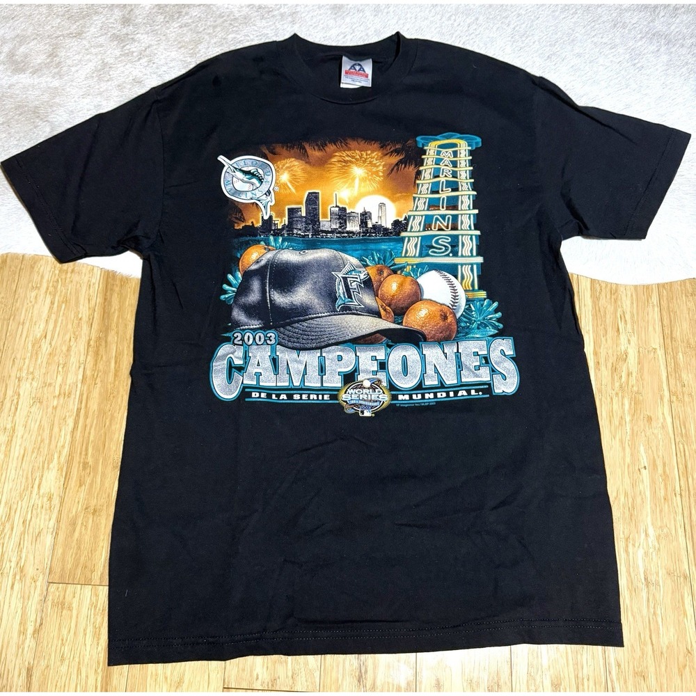 2003 Florida Marlins‎ Graphic Tee Campeones Size Large World Series Alstyle